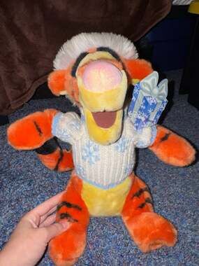 Disney Store Tigger Plush in Winter Snowflake Sweater and Hat